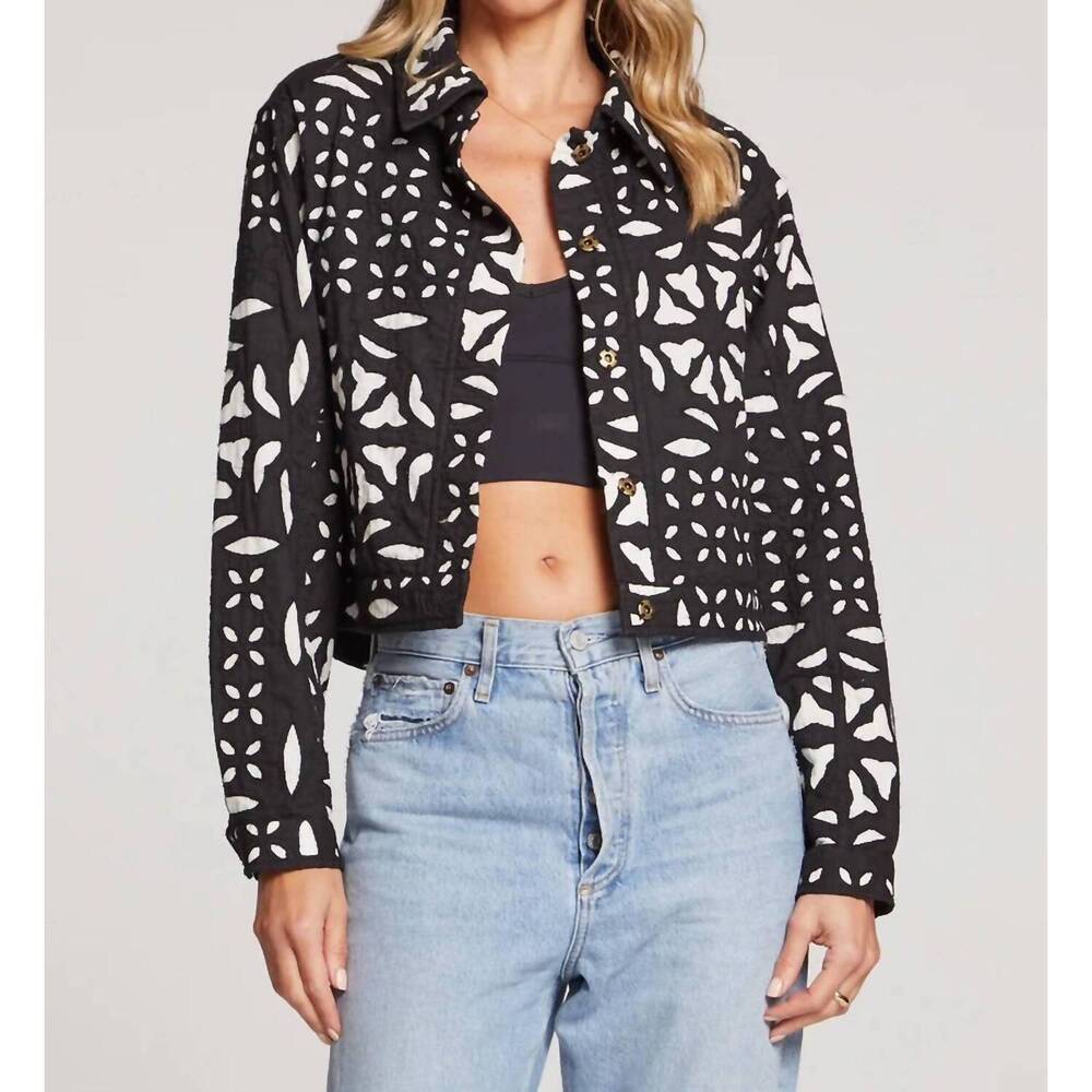 NEW SALTWATER LUXE jayme jacket in geometric black